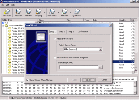 Screenshot of WinUndelete